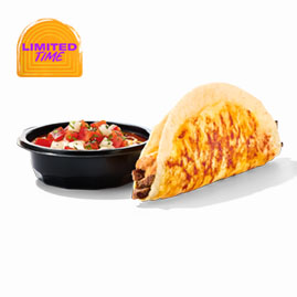 Steak Cheesy Enchilada Dipping Taco