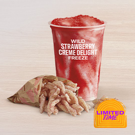 Wild Strawberry Creme Delight Freeze and Strawberry Twists