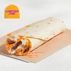 Cheesy Melt Grilled Steak Burrito