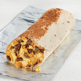 Cheesy Toasted Breakfast Burrito