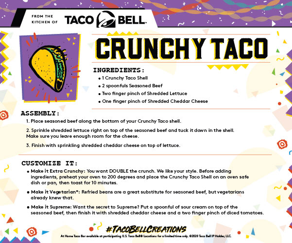 Crunchy Taco recipe card