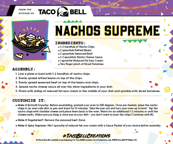 Nachos Supreme recipe card