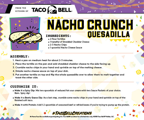 Nacho Crunch Quesadilla recipe card
