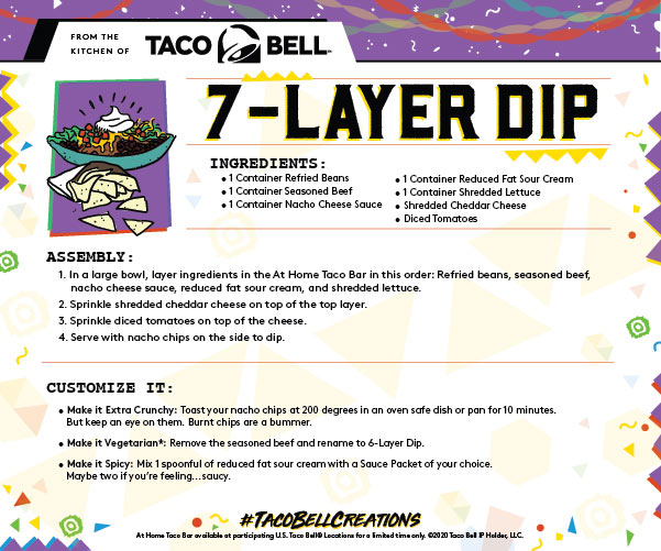 7 Layer Dip recipe card